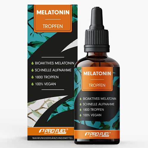 Melatonin Tropfen 50 ml (1800 Tropfen) mit 0,5 mg pro Tagesdosis - optimal dosiert & effektiv - reicht für 900 Anwendungen - ohne Alkohol - laborgeprüft mit Zertifikat  
